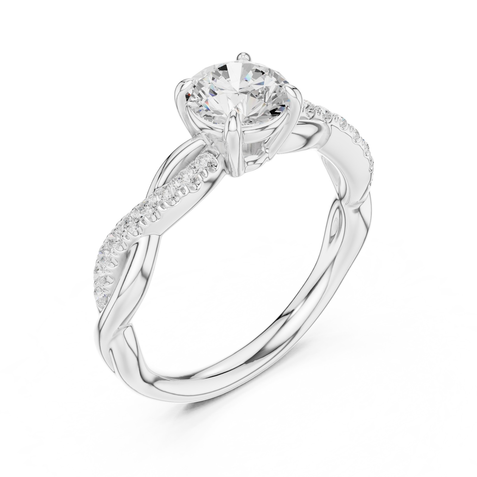 Certified Round Natural Diamond Ring Stunning Gift for Wedding 14K Gold Over