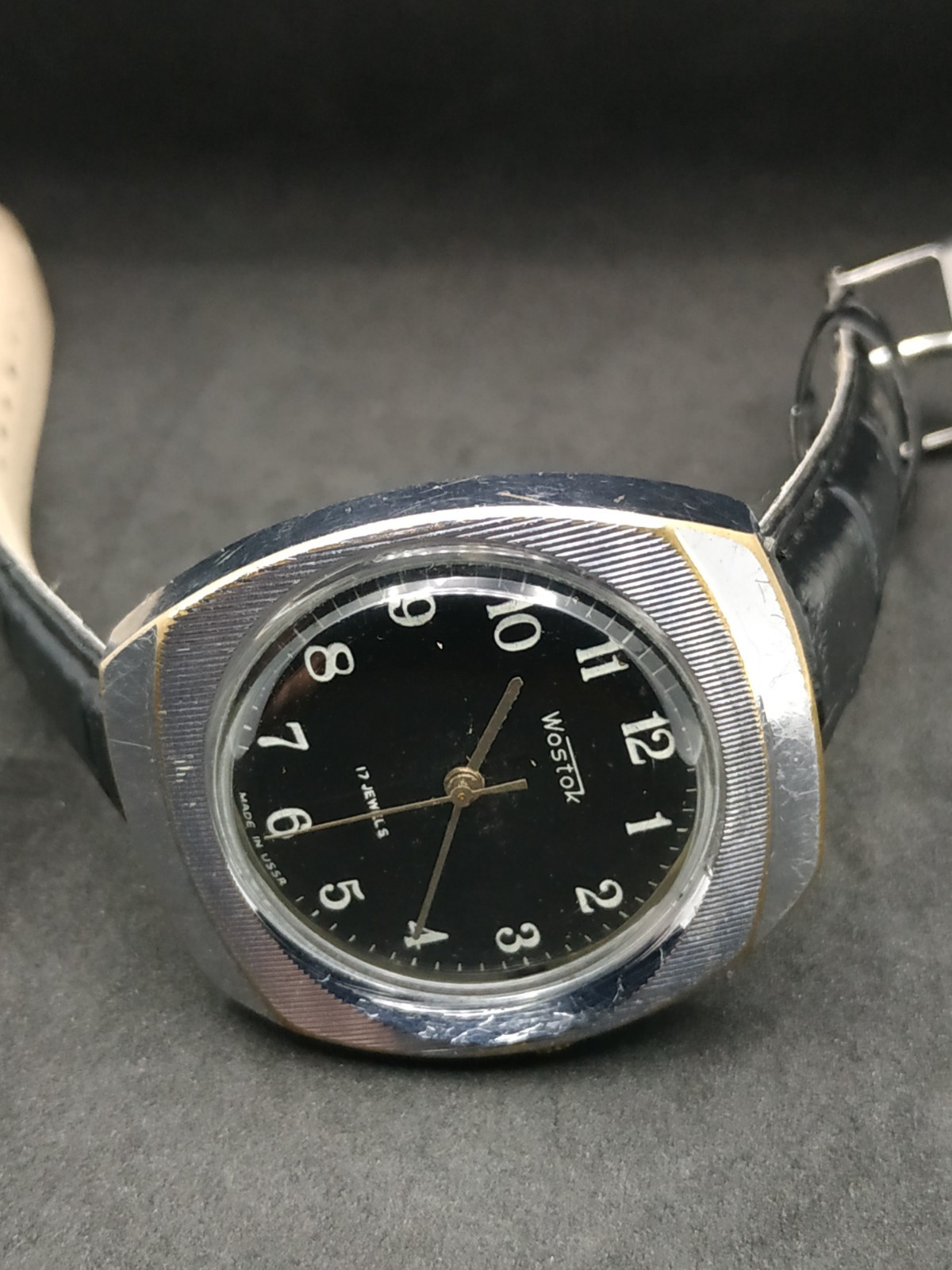 Men’s Dress Watch Wostok Vintage USSR Mechanical 2409A Retro Vostok Black Soviet