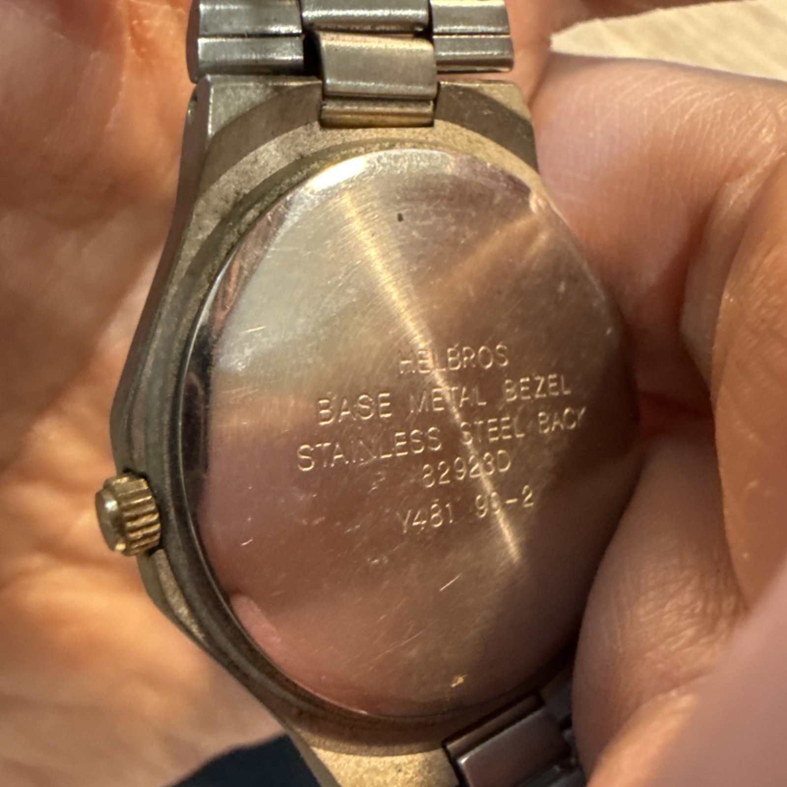 Vintage Mens Helbros Gold Tone Quartz Japan Needs Battery