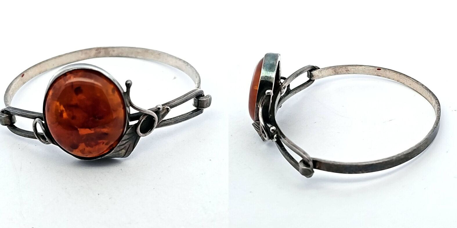 Germany / Empire Silver Circa 1910 Art Nouveau Amber Bracelet, St 113882