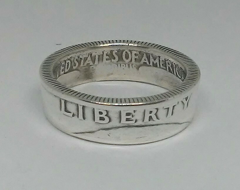 Coin ring handmade from US SILVER QUARTER 1940-1964 SIZES 4-8.5 pick year & size