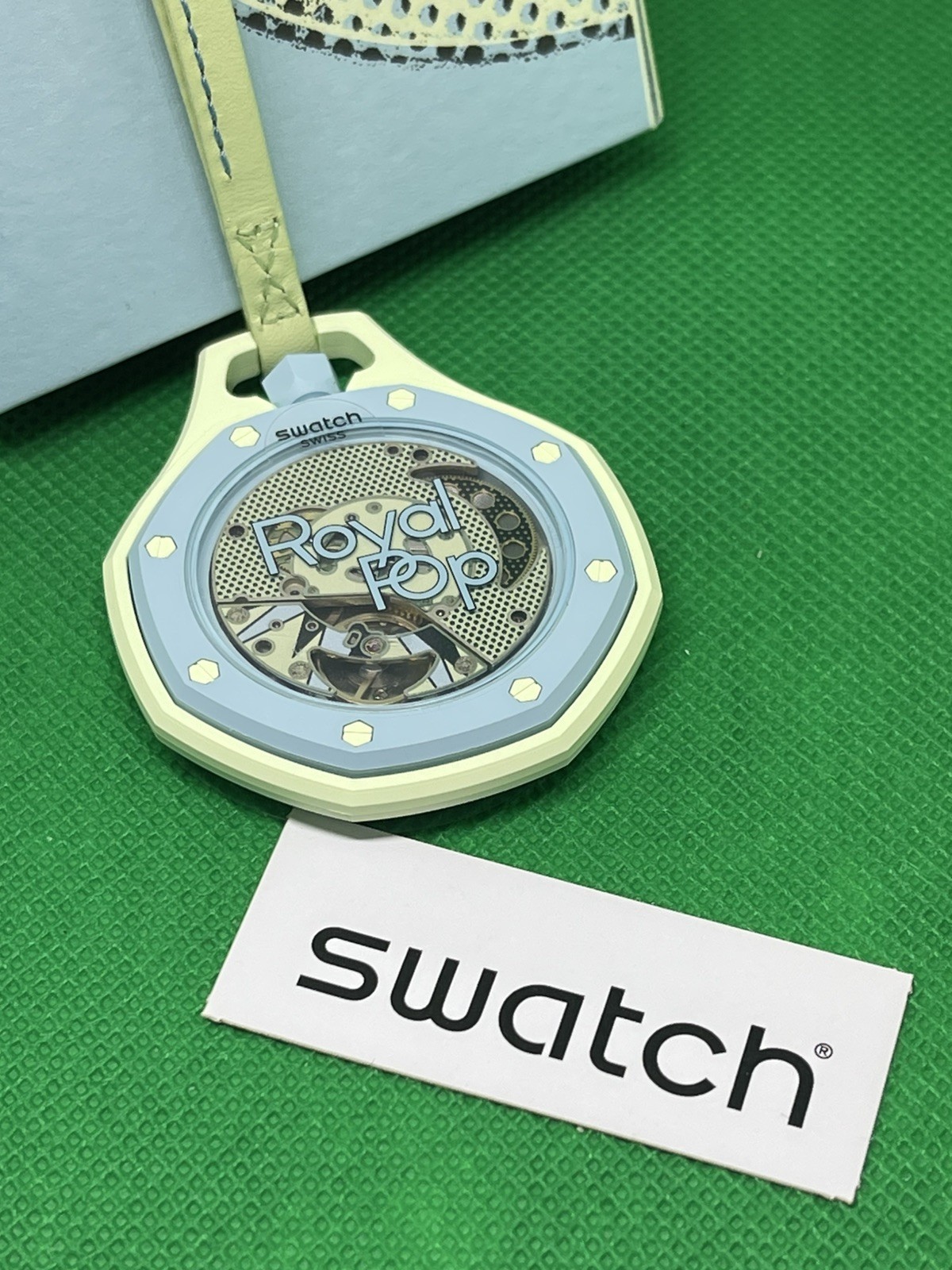 Brand New AP x Swatch BLAUE ACHT Comes w/ Green Band, Card & Box RARE Unworn US