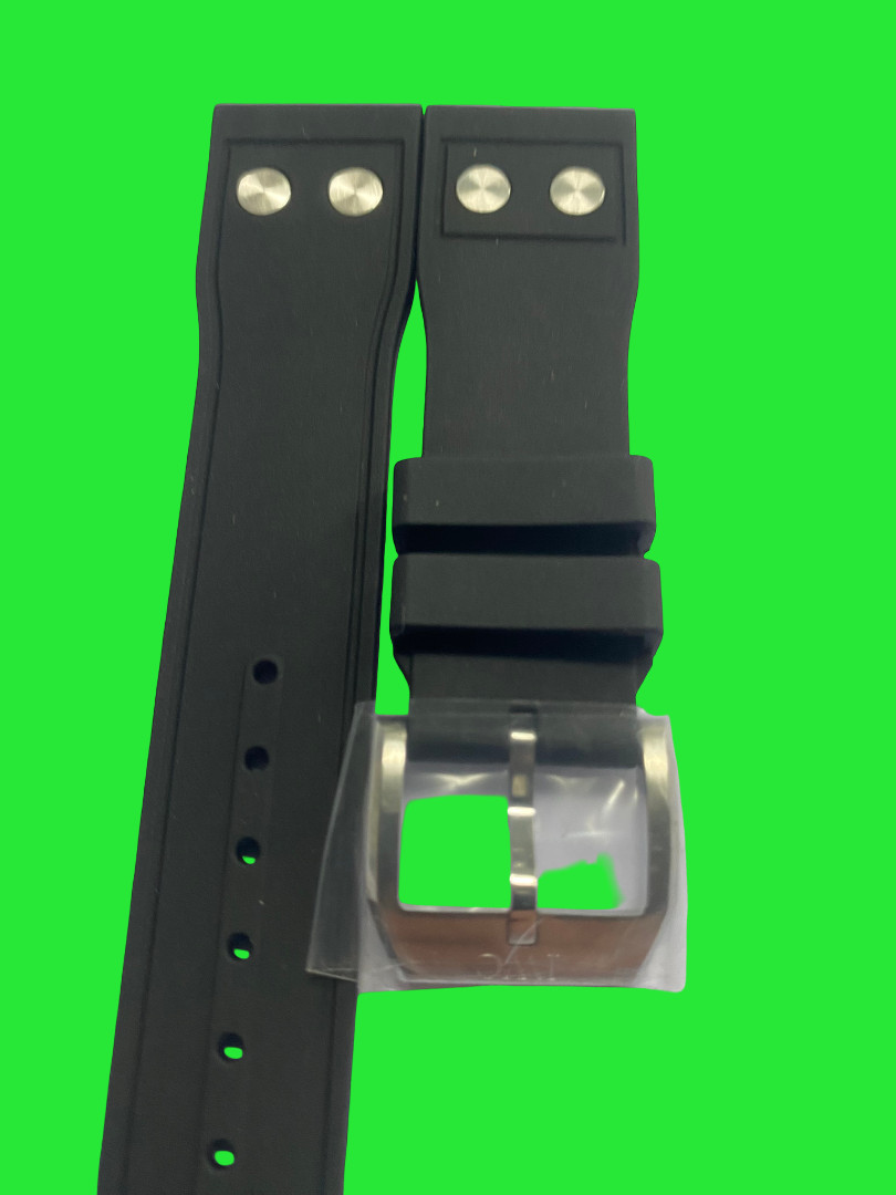 21 mm black silicone strap easy fit strap suitable to Watches Portofino