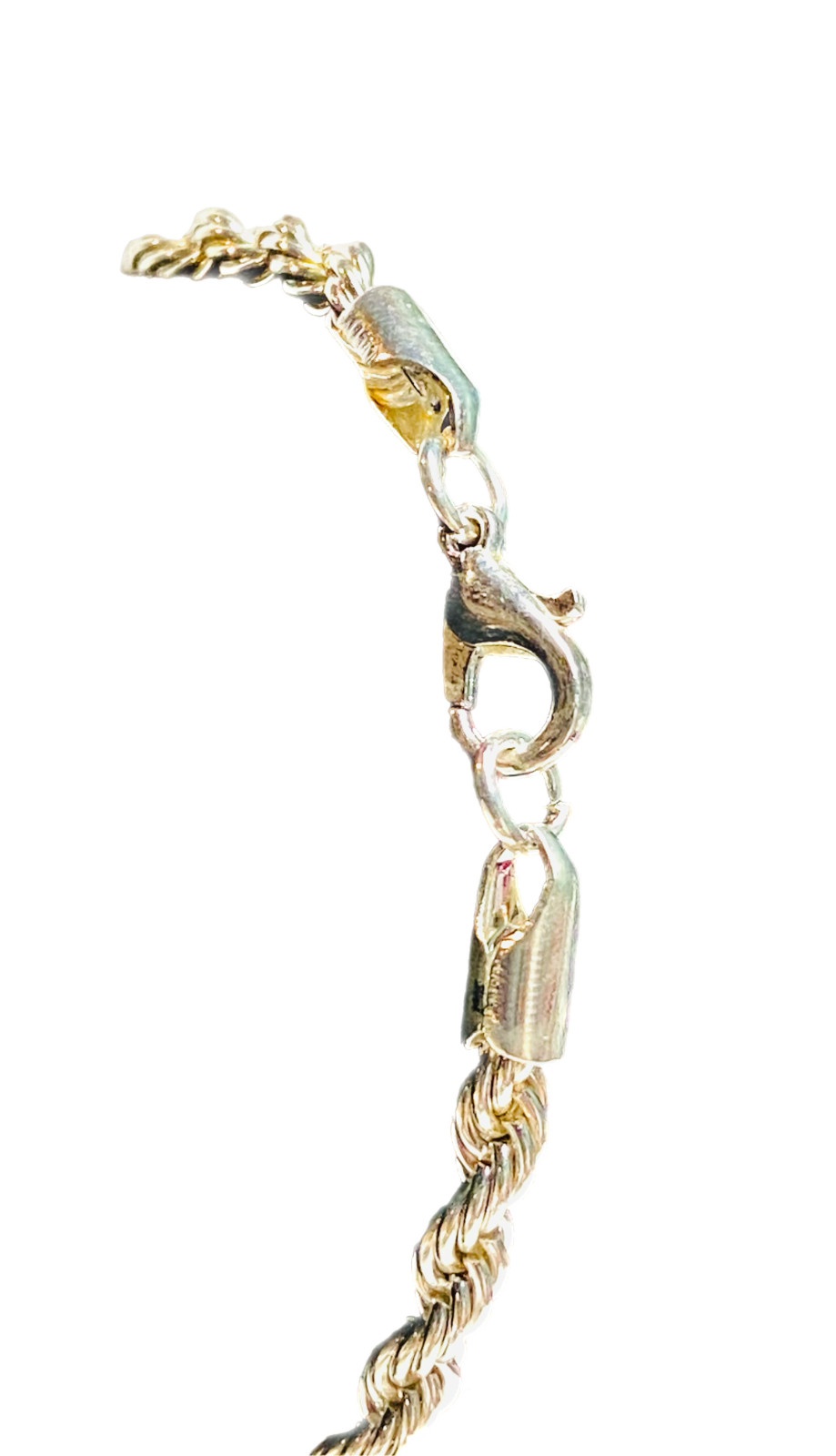 Twisted Rope Silver Tone Bracelet 7.75” Fashion Costume 4mm Wide Chain EUC