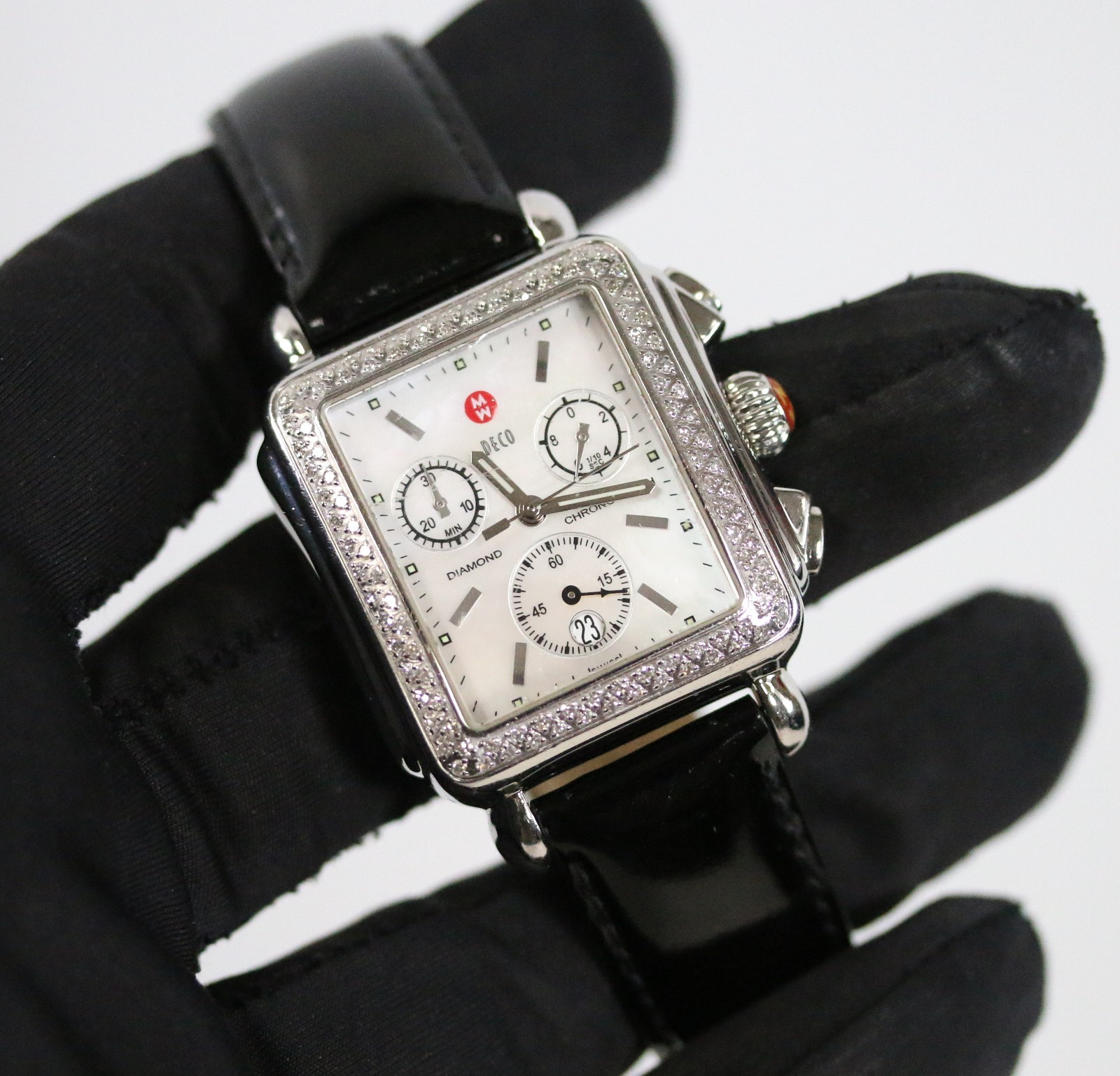 Michele Deco Diamond Chronograph Women’s Watch Mother of Pearl MW06A01 w/ Box