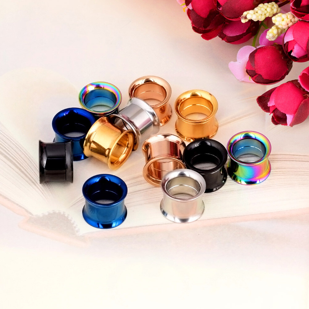 12Pcs Ear Plugs Gauges Stainless Steel Screw Fit Flesh Tunnels Expander 2g-3/4″