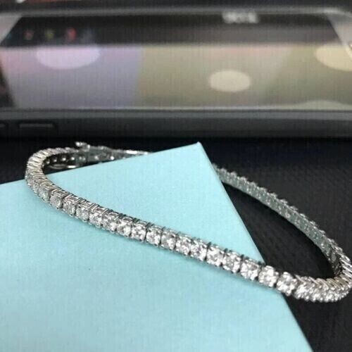 Genuine Natural Diamond Tennis Bracelet Special Gift For Wife 14k White Gold