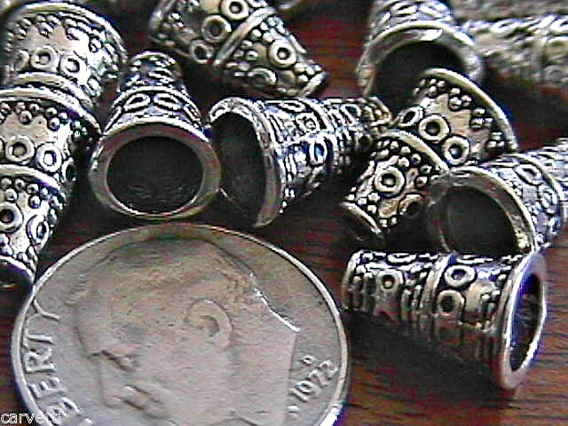 10mm x 7mm Ornate Pewter Bead Cones (20) Lead-Safe