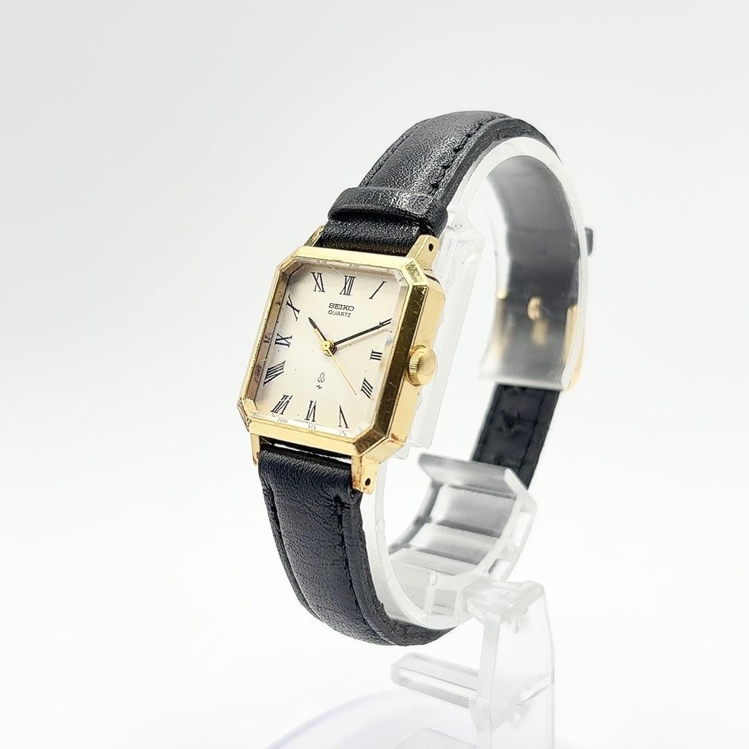 SEIKO Ladies Watch Square Case Quartz New Battery Gold Vintage 16cm/6.3in Wrist