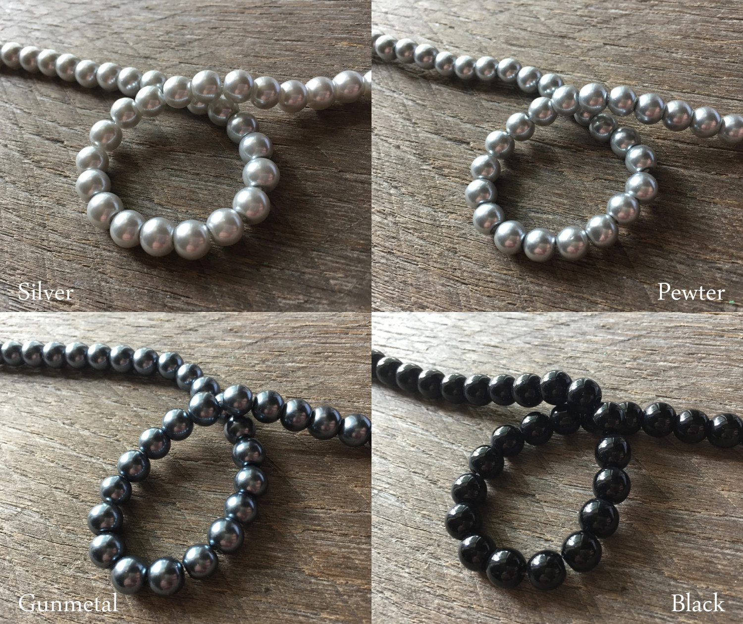 Black Pearl Necklace for Men, Handmade Faux Pearl Fashion Jewelry, Gift for Him