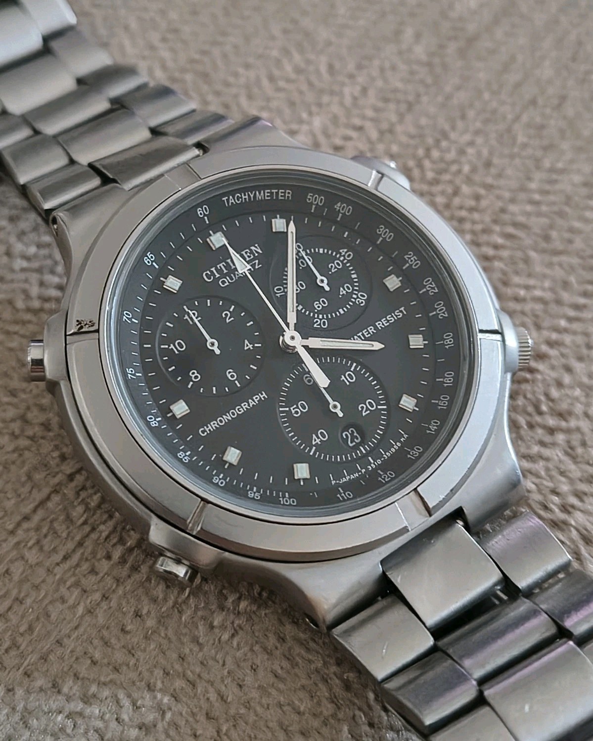 Citizen Quartz Chronograph – Steel – Working Perfectly (Read Descr)