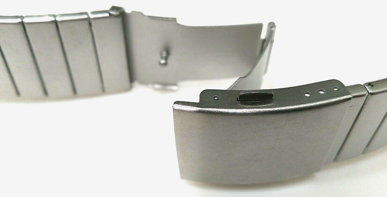 New Mens 23mm Wide Stainless Steel Bracelet Watch Band Push Button Trifold Clasp