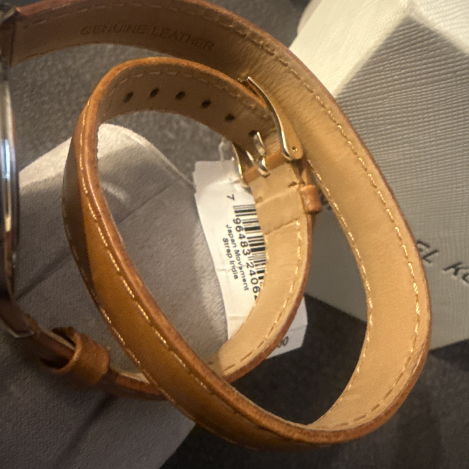 Michael Kors MK2501 Women Brown Real Leather Analog Champagne Dial Quartz Watch