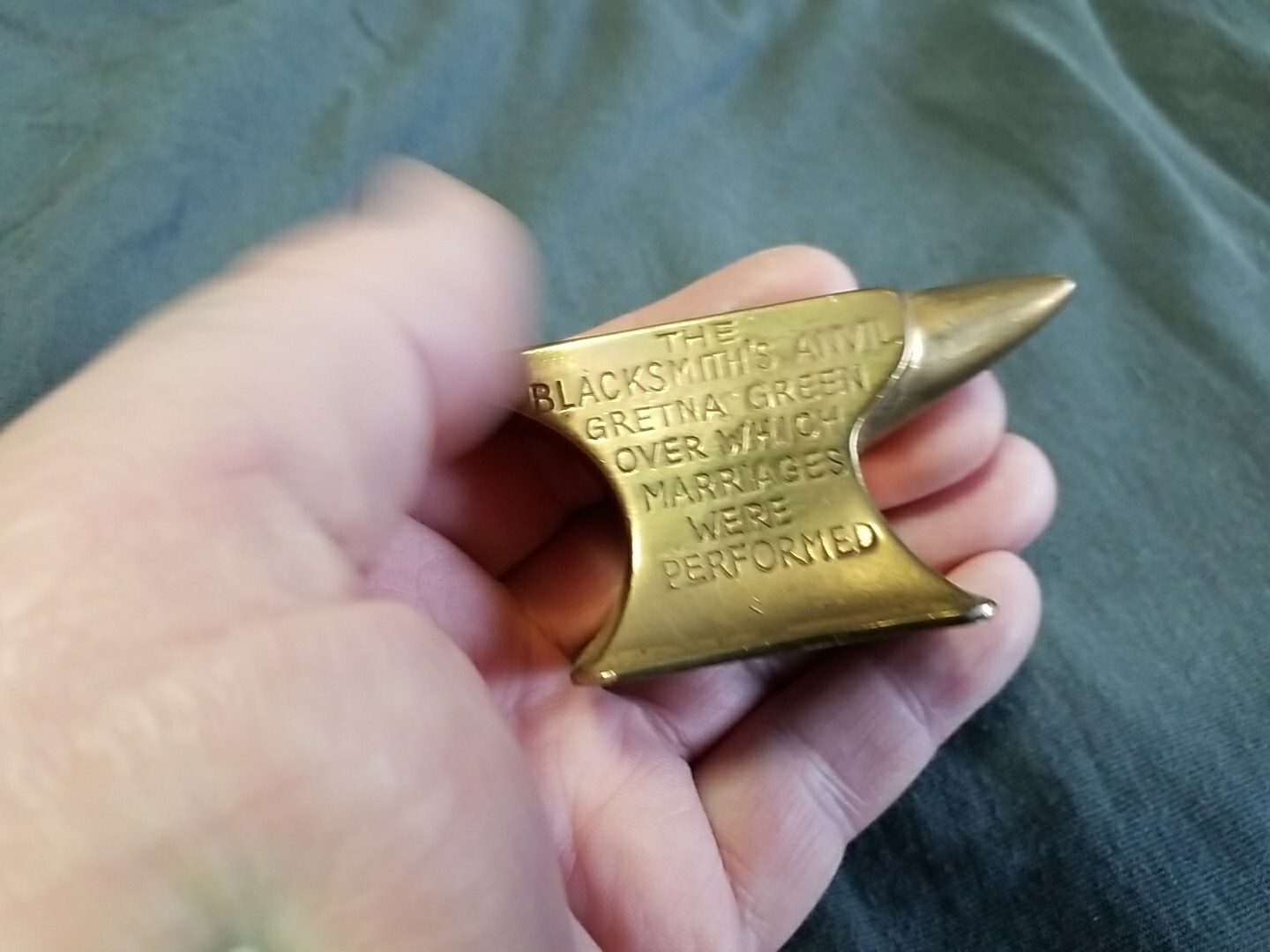 vintage brass jeweler’s anvil, used