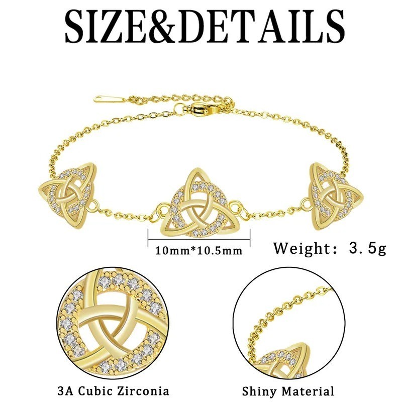 Celtic Knot Bracelet For Women In Copper Featuring A Golden Finish new design