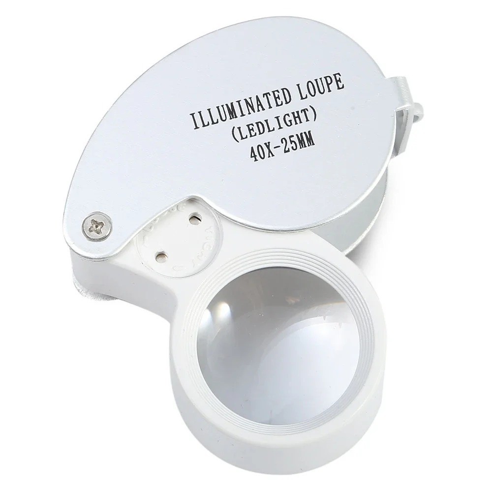 40X Magnifying Loupe LED Light | Jewelry Eye Glass Magnifier Jewelers Pocket Loo