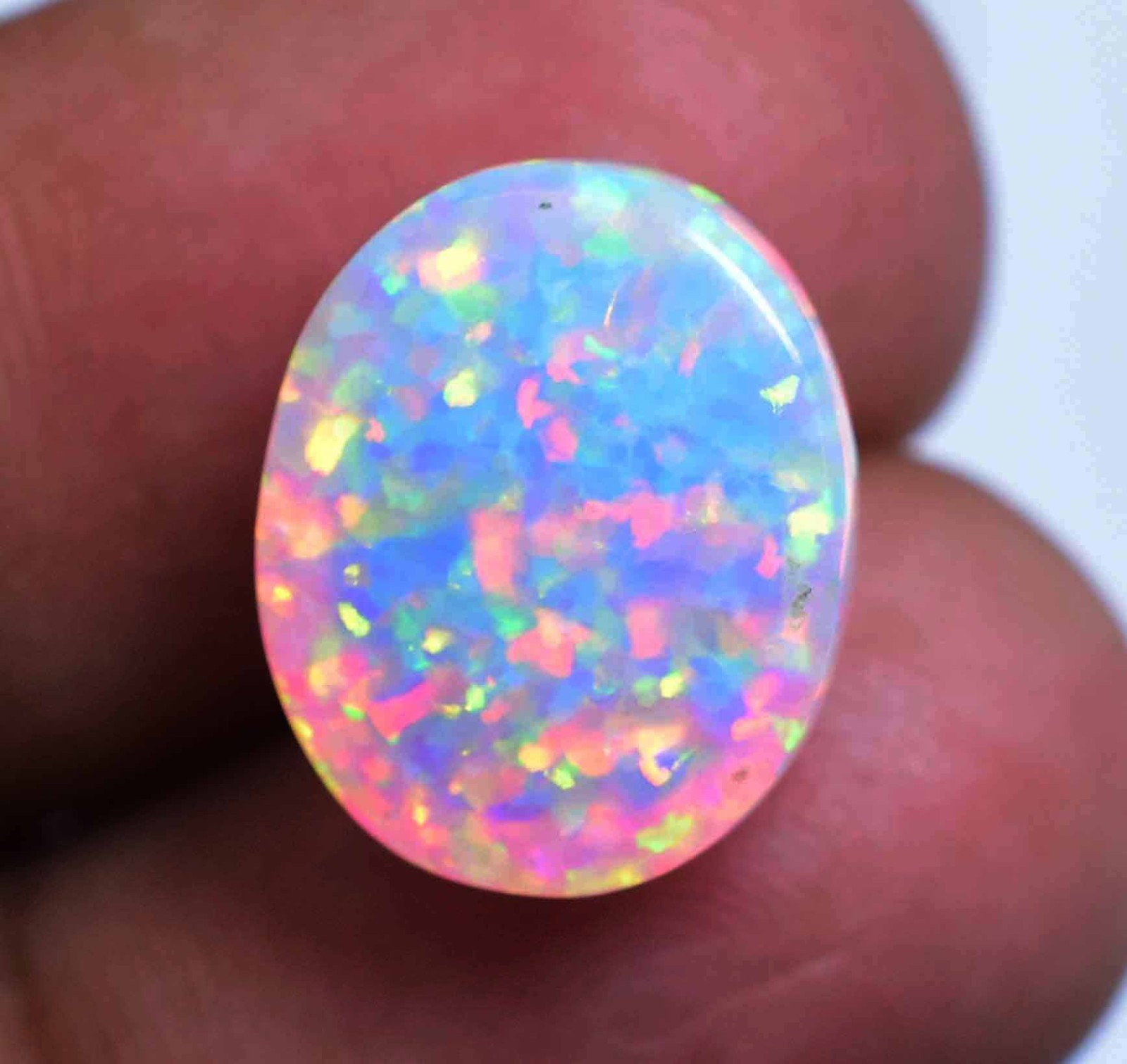 6.90 Ct Natural Ethiopian Fire Opal Certified Play of Color Untreated Gemstone