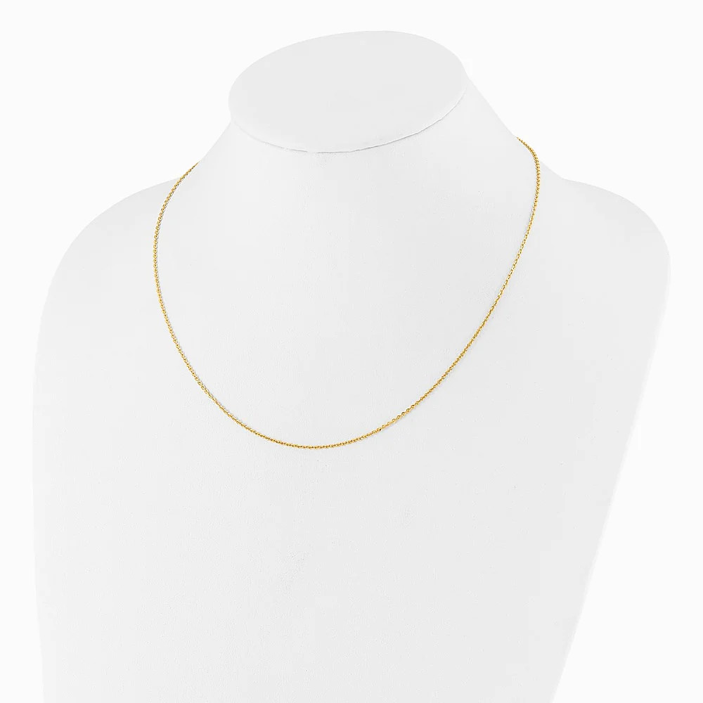 Sterling Silver Gold-Plated Adjustable 1.75mm Cable Chain Necklace 22″-30″