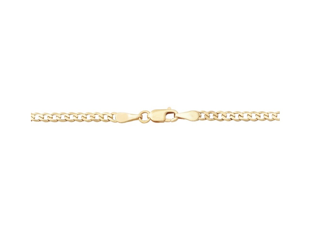 3mm Miami Cuban 10k Yellow Gold Link Chain Anklet with Lobster Lock 10 Inches