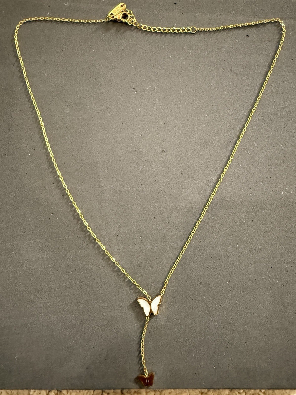 Women Necklace Butterfly Pendant 18k Gold Plated Stainless Steel Chain Fashion