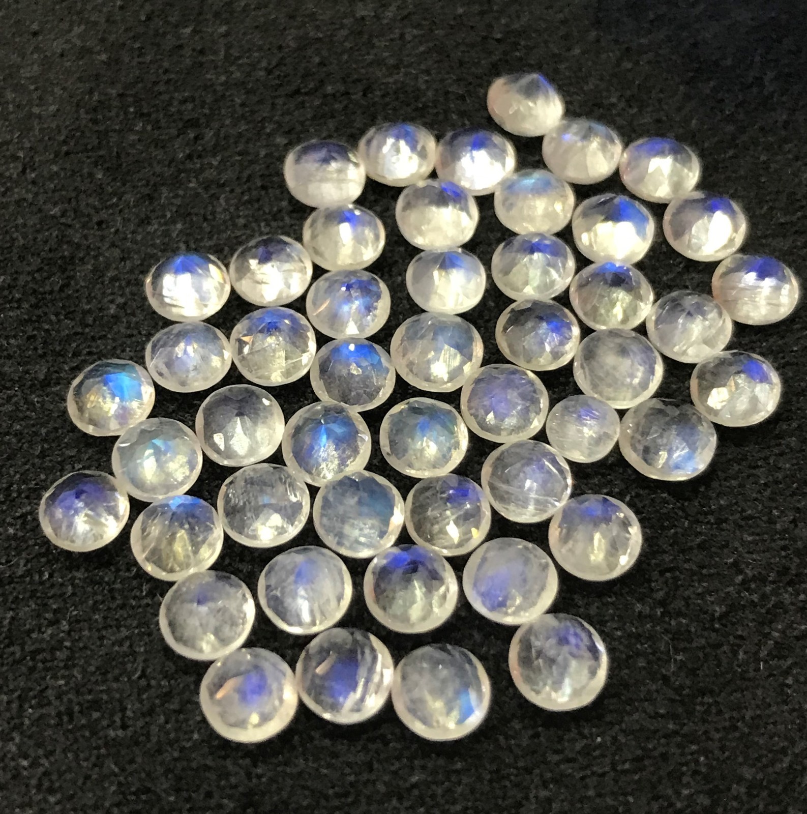 AAA Natural Rainbow Moonstone Round Cut Loose Gemstone For Making All Jewelry