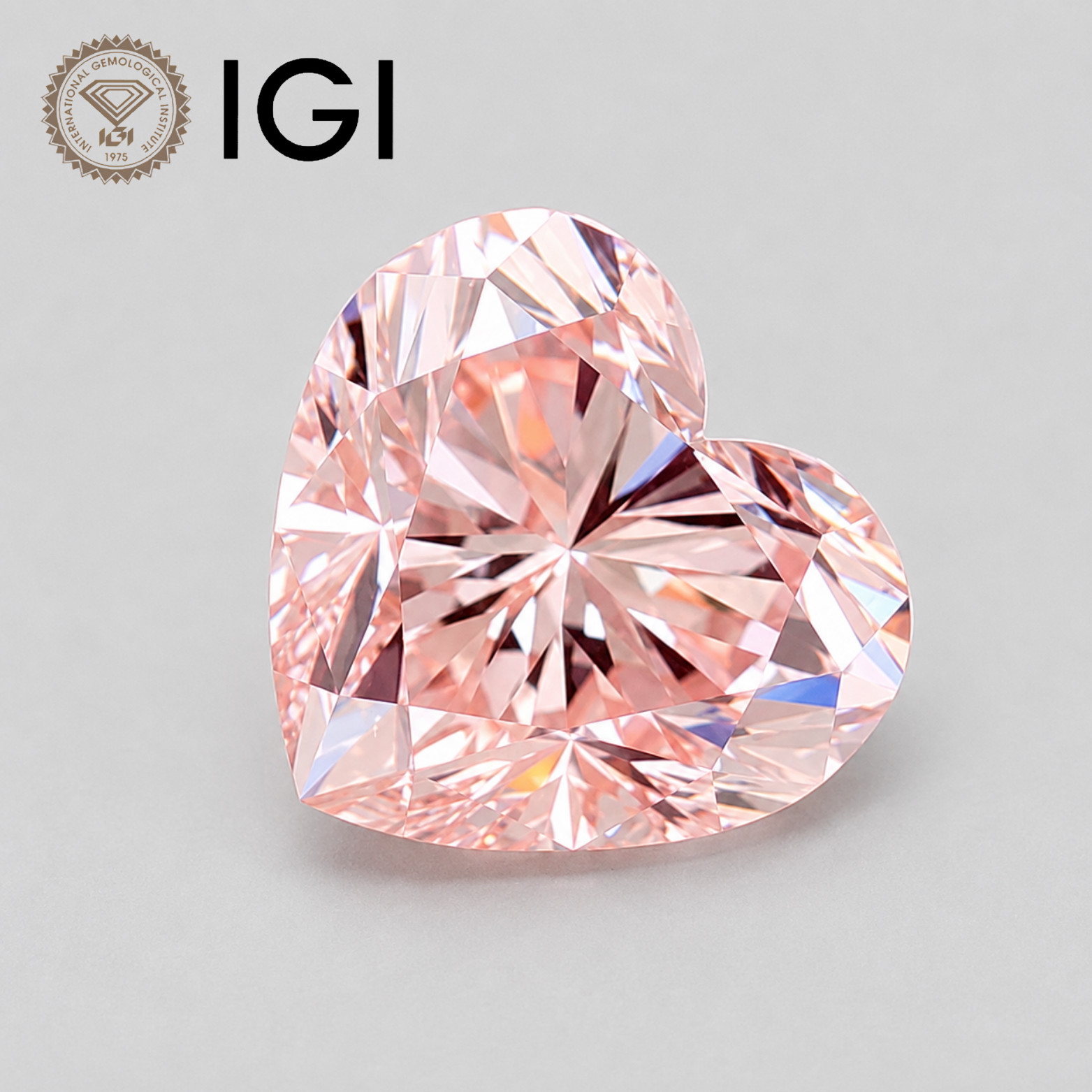 Heart Lab Grown Diamond 1.21CT Fancy Intense Pink SI1 IGI Loose