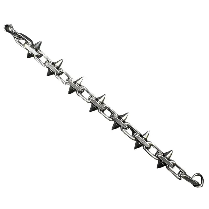 Gothic Punk Spike Cuban Chain Necklace Retro Spike Chain Neck Choker Metal Titan