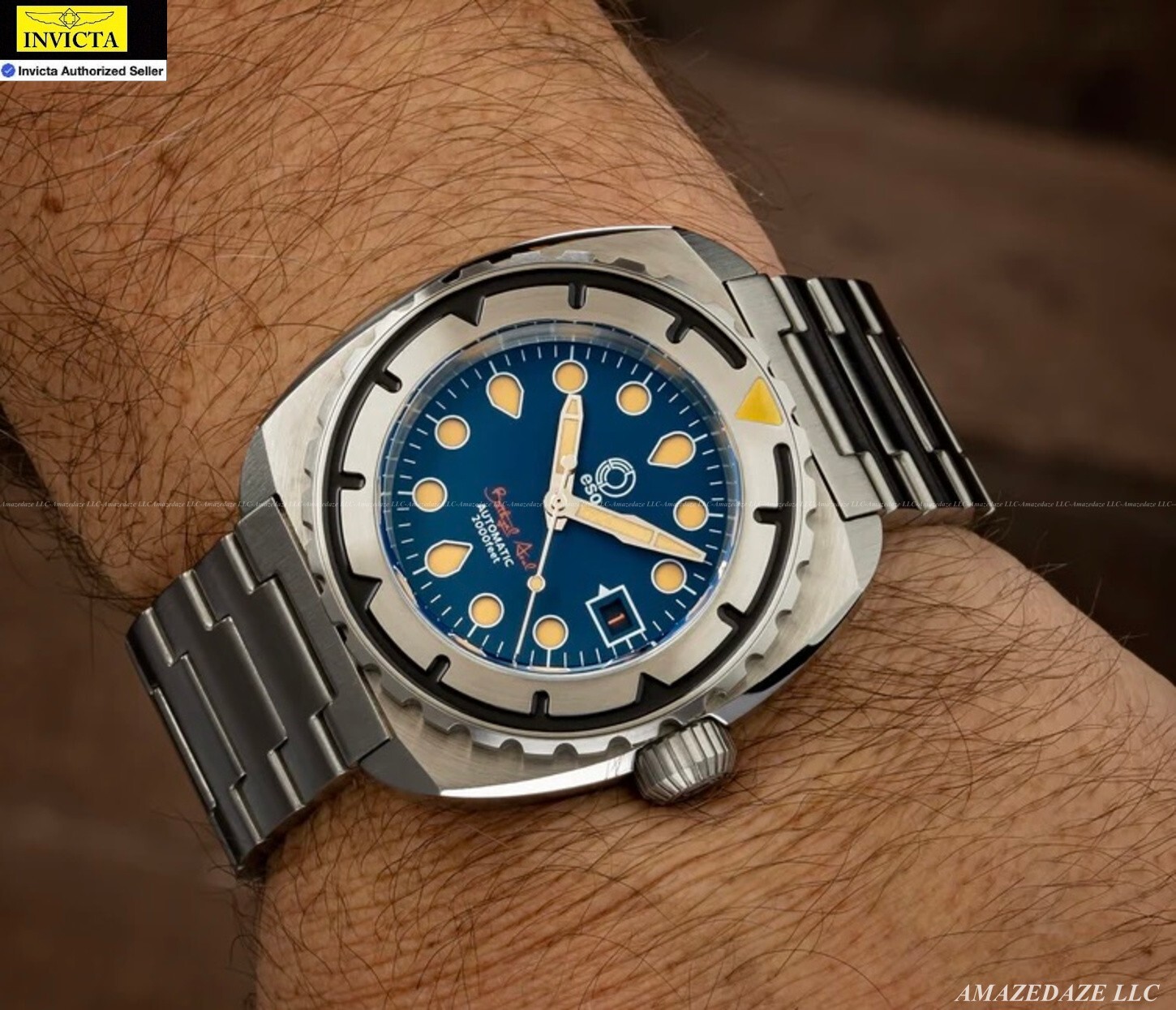 New Esoteric Bathyal AZUL 44mm Miyota 9015 Automatc Sapphire 600m Diver SS Watch