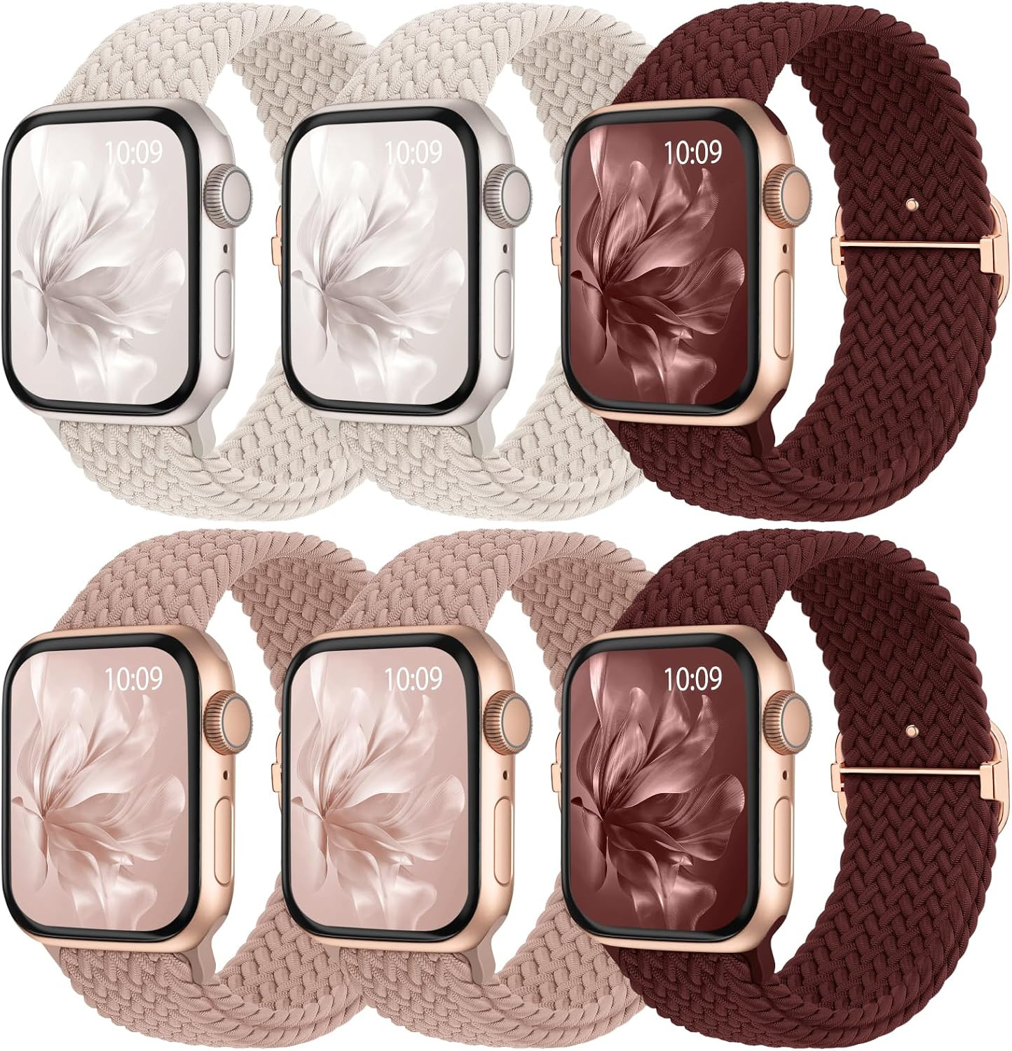 6 Pack Braided Stretchy Bands Compatible with Apple Watch Band 38Mm 40Mm 41Mm 42