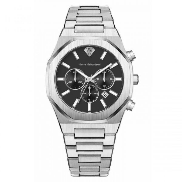 PIERRE RICHARDSON Men Quartz Watch Black Silver Rose Gold St. Steel Waterproof