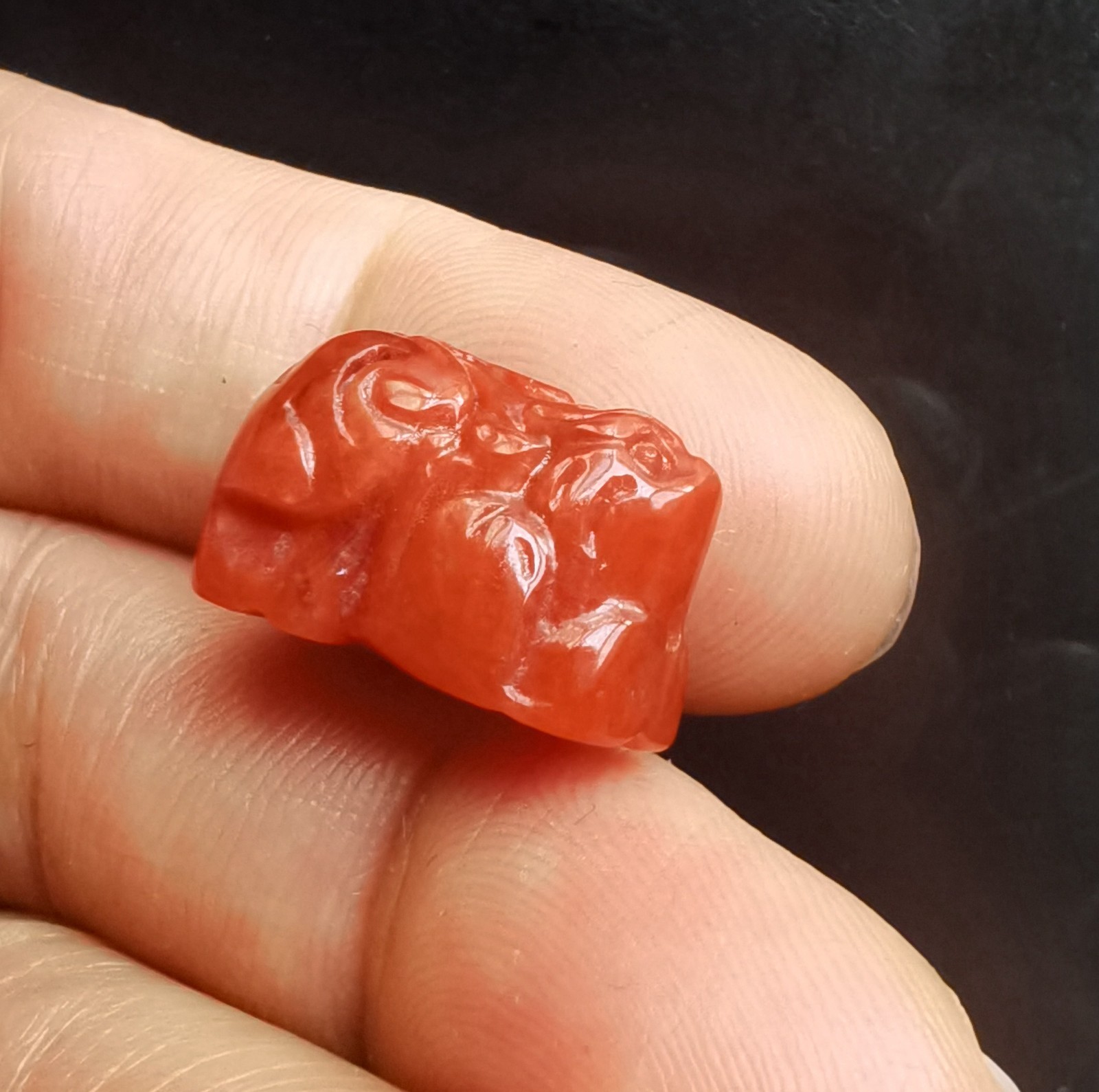 Hollow Rich Pixiu dragon carving red Jade stone pendant,amulet rope necklace