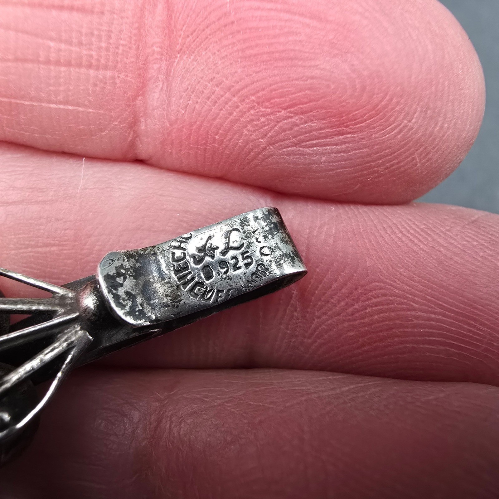 Vintage Mexican Sterling Silver 925 Turquoise Link Bracelet Mexico 7.25in