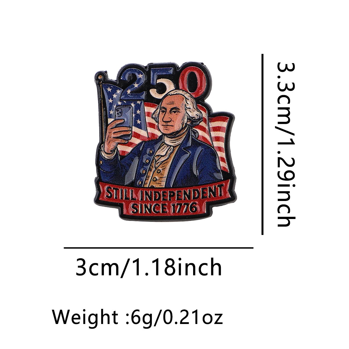 Patriotic Enamel Pin George Washington Bald Eagle USA 250th Decor