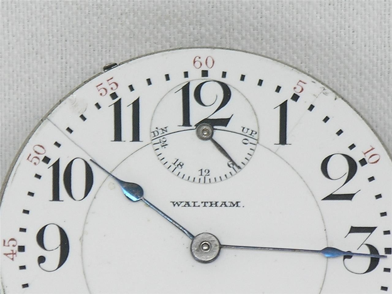16S WALTHAM 21 JWL CRESCENT STREET WIND INDICATOR RAILROAD POCKETWATCH, RUNNING!