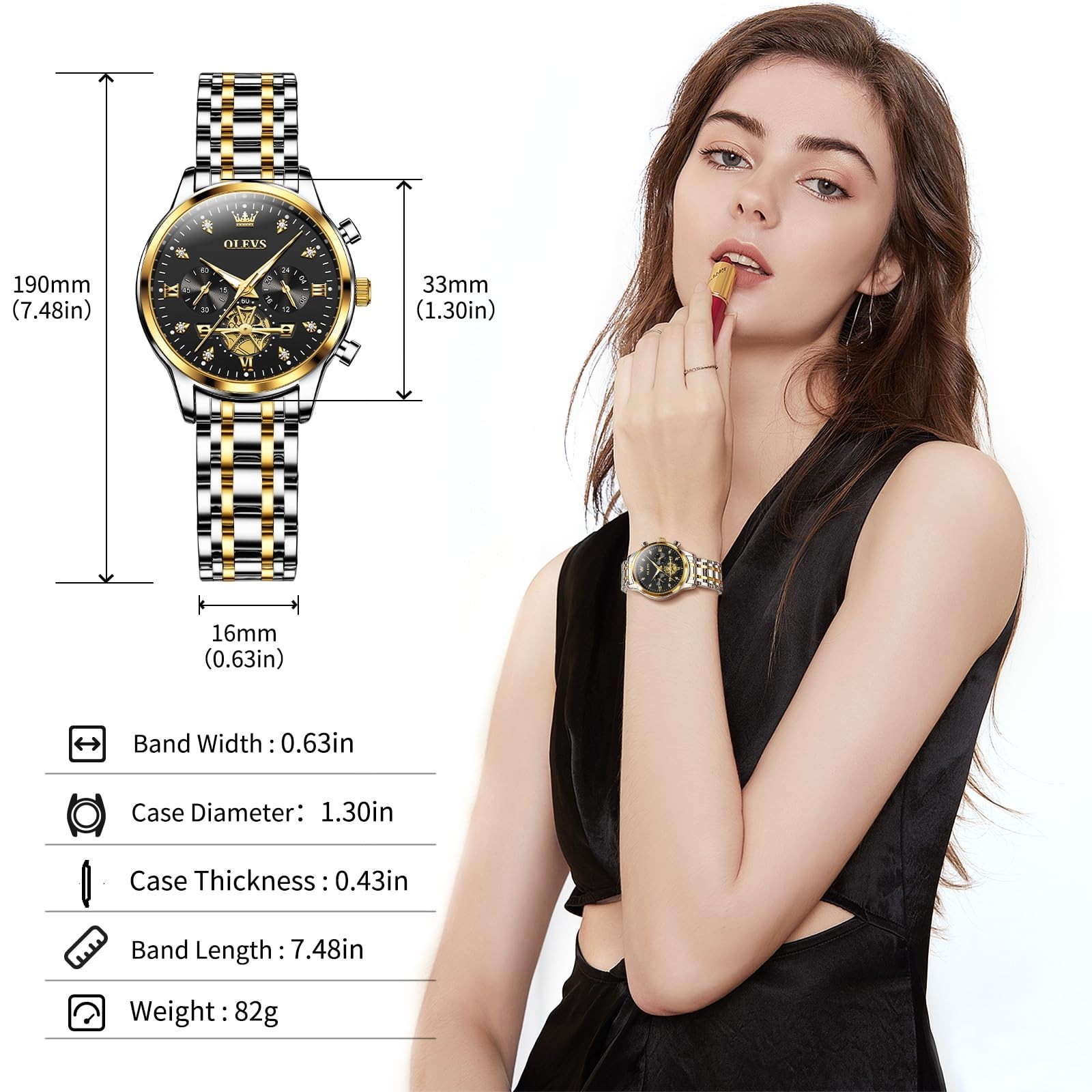 Luxury Women’s Stainless Steel Watch – Easy to Read, Small Wrists, Multiple Colo