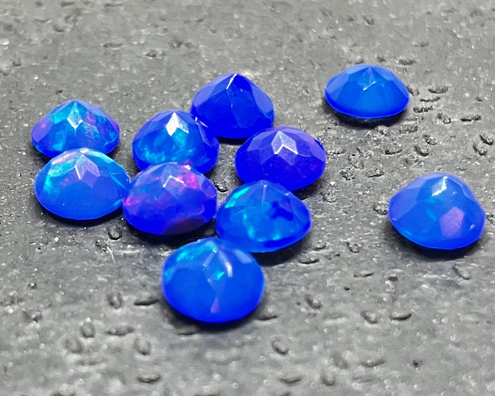 Blue Opal Natural Ethiopian Fire Round Cut AAA Loose Gemstone Assorted Jewelry