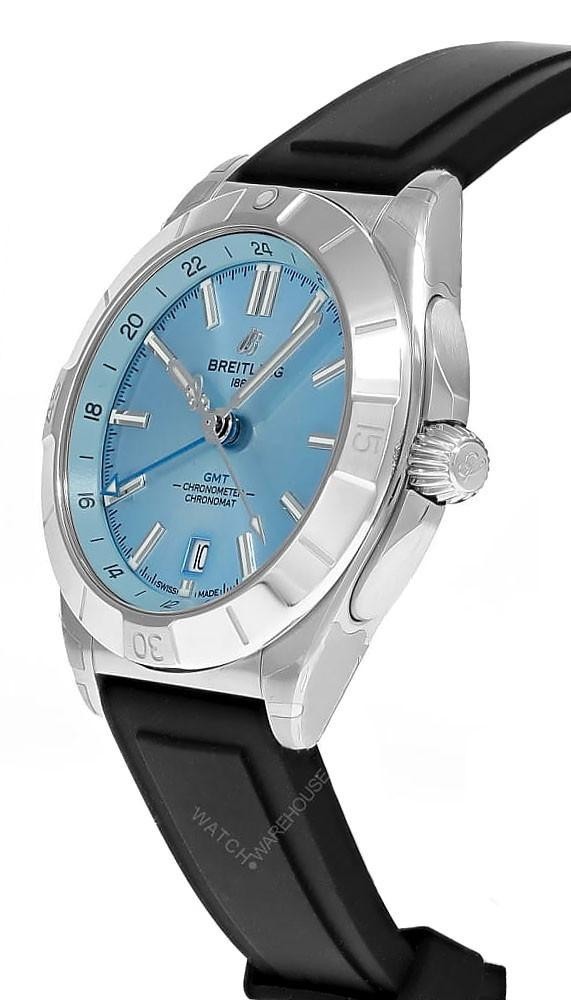 New Breitling Chronomat Automatic GMT 40 Rubber Mens Blue Watch P32398101C1S1