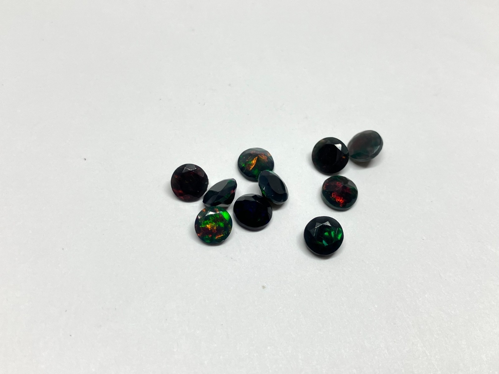 Black Fire Opal AAA Natural Ethiopian Round Cut Loose Gemstone For All Jewelry