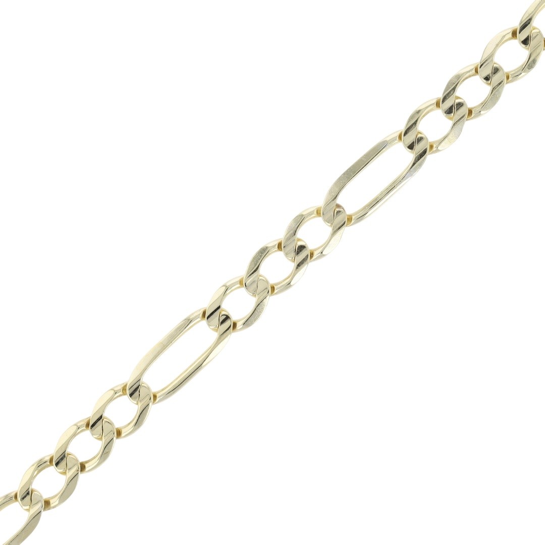 Midas 7.2mm Figaro Link Chain 9″ Bracelet 10k Yellow Gold Türkiye 12.03 Grams