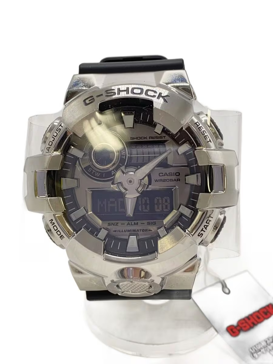 CASIO Quartz Watch G SHOCK Digital Analog Stainless SLV BLK SS