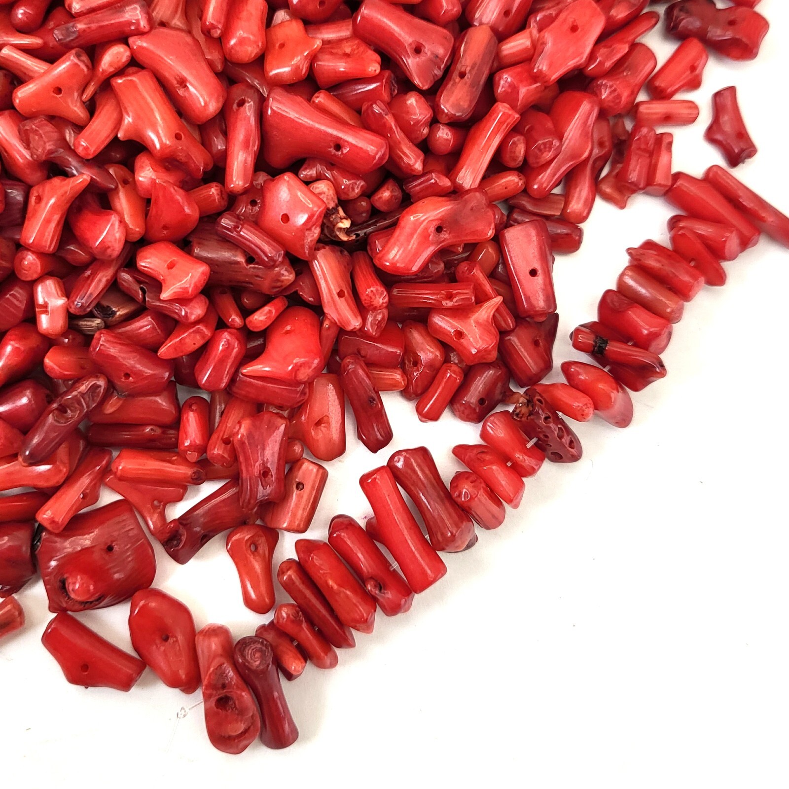 Red Coral Bamboo Small Branch Stick Loose Spacer Beads 1/2 LB Jewelry 6-15mm