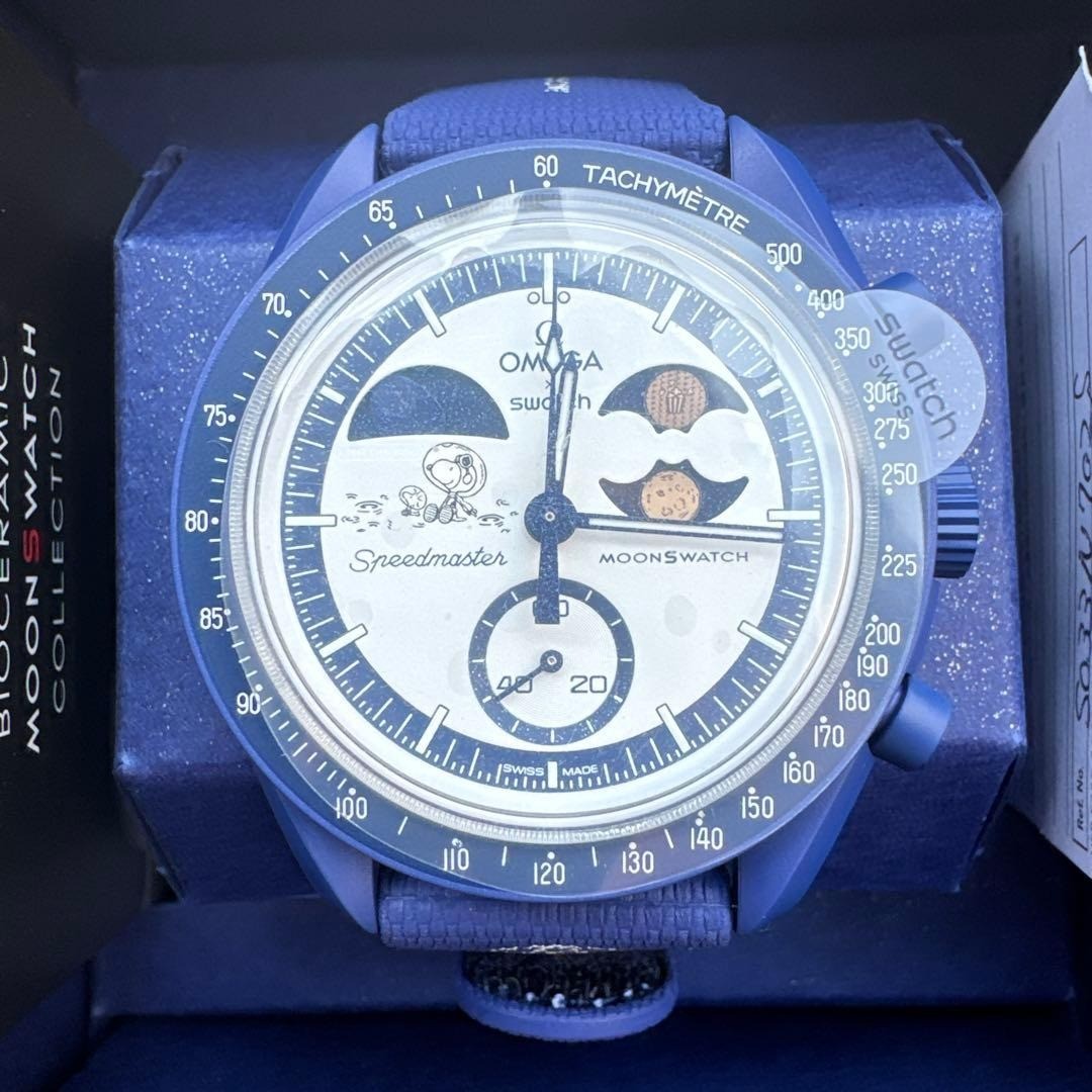 Omega x Swatch x Snoopy Popcorn Harvest MISSION TO EARTHPHASE MOONSHINE GOLD JPN