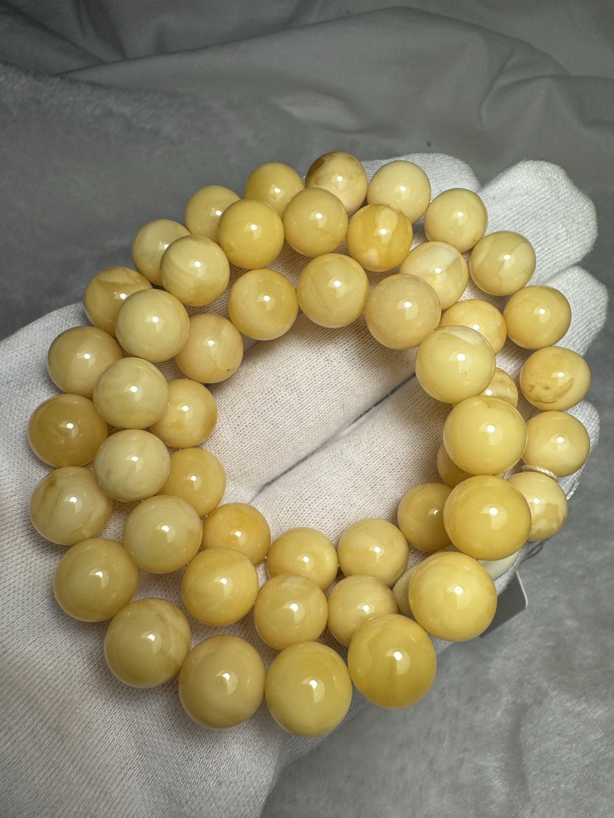 Genuine Baltic Amber Necklace-Polished Round Bead 10.1-10.9mm 53cm 32.16g