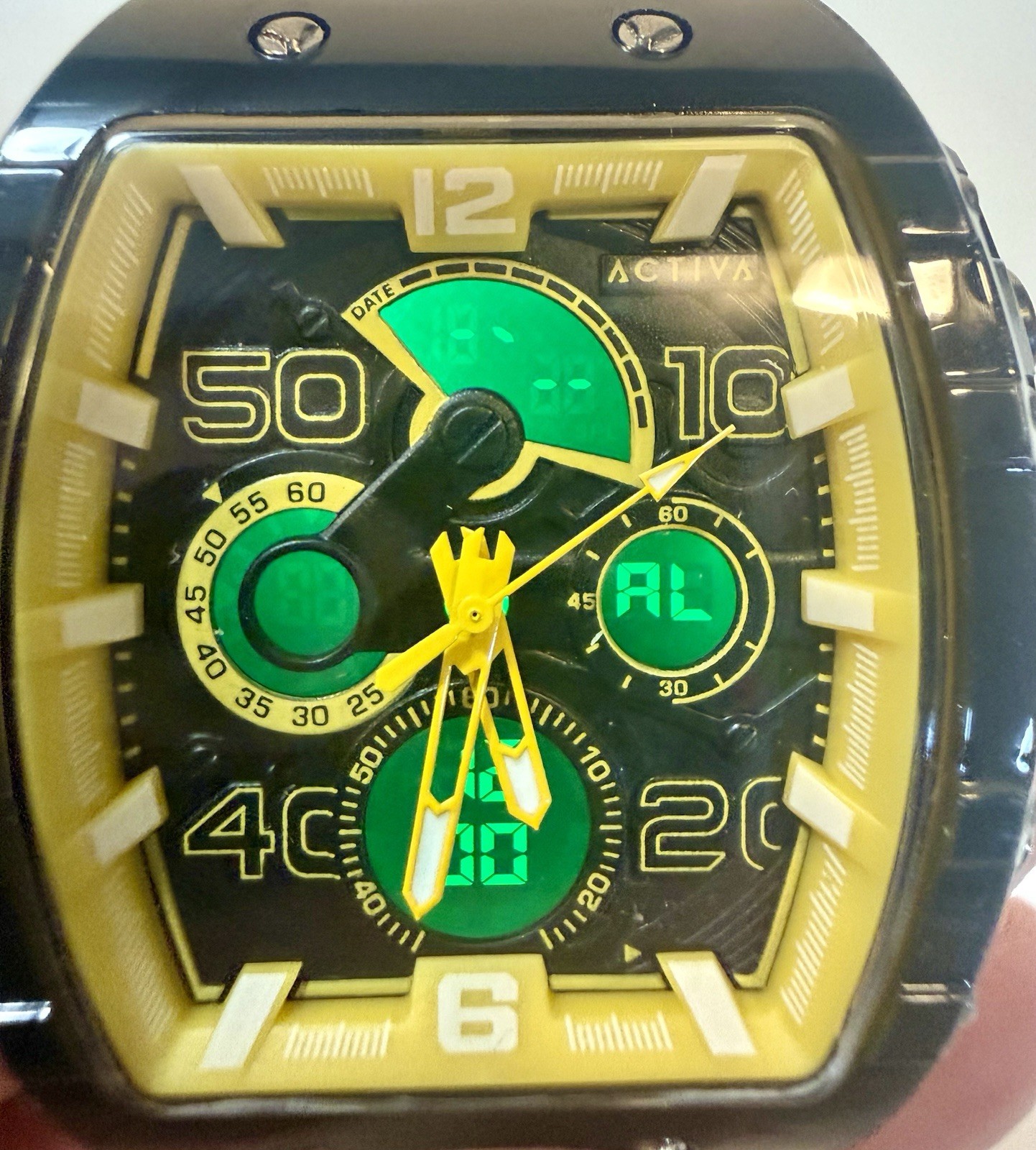 Activa X Invicta Digital Essentials Chrono Look- 45mm. Yellow (ACW8109-003) NIB