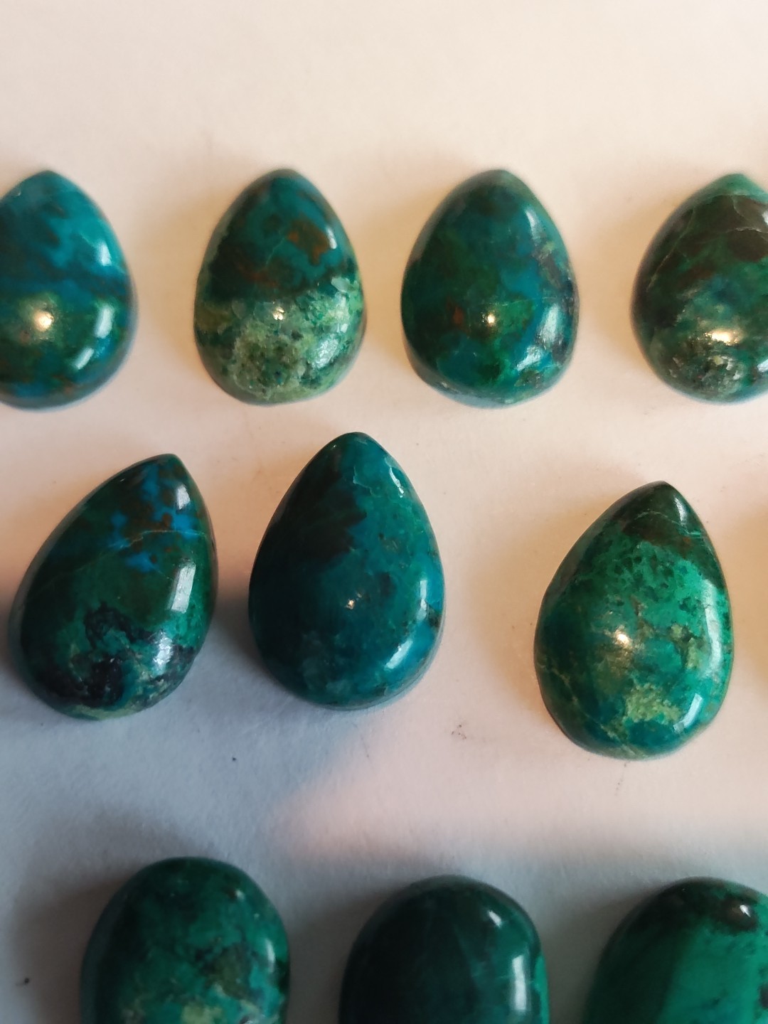 Chrysacolla Calibrated Cabochons 10x15mm 100cts Super Nice Cuts