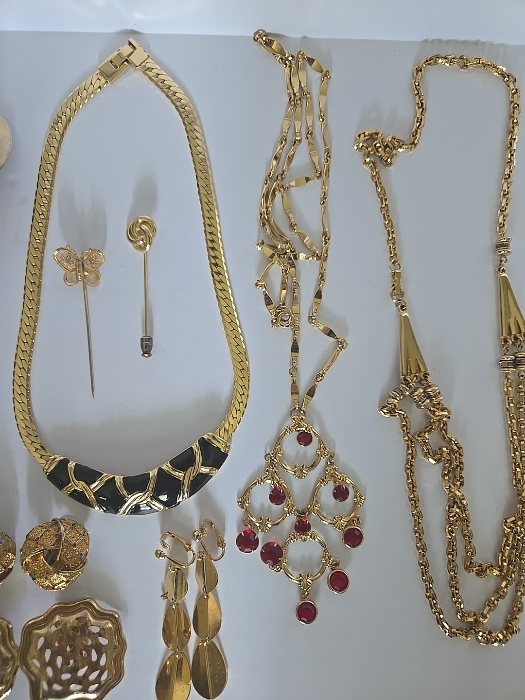 Vtg & Modern Goldtone & Other Jewelry Lot Earrings Necklaces
