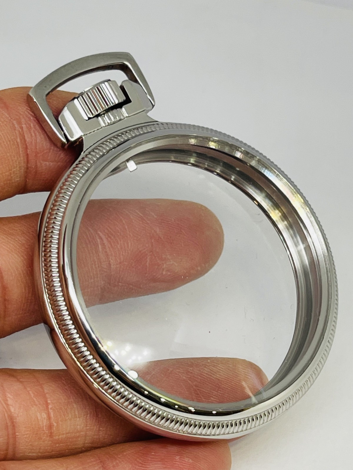 *NEW* STAINLESS STEEL Mainliner Size 16S Display Clear Back Pocket Watch Case