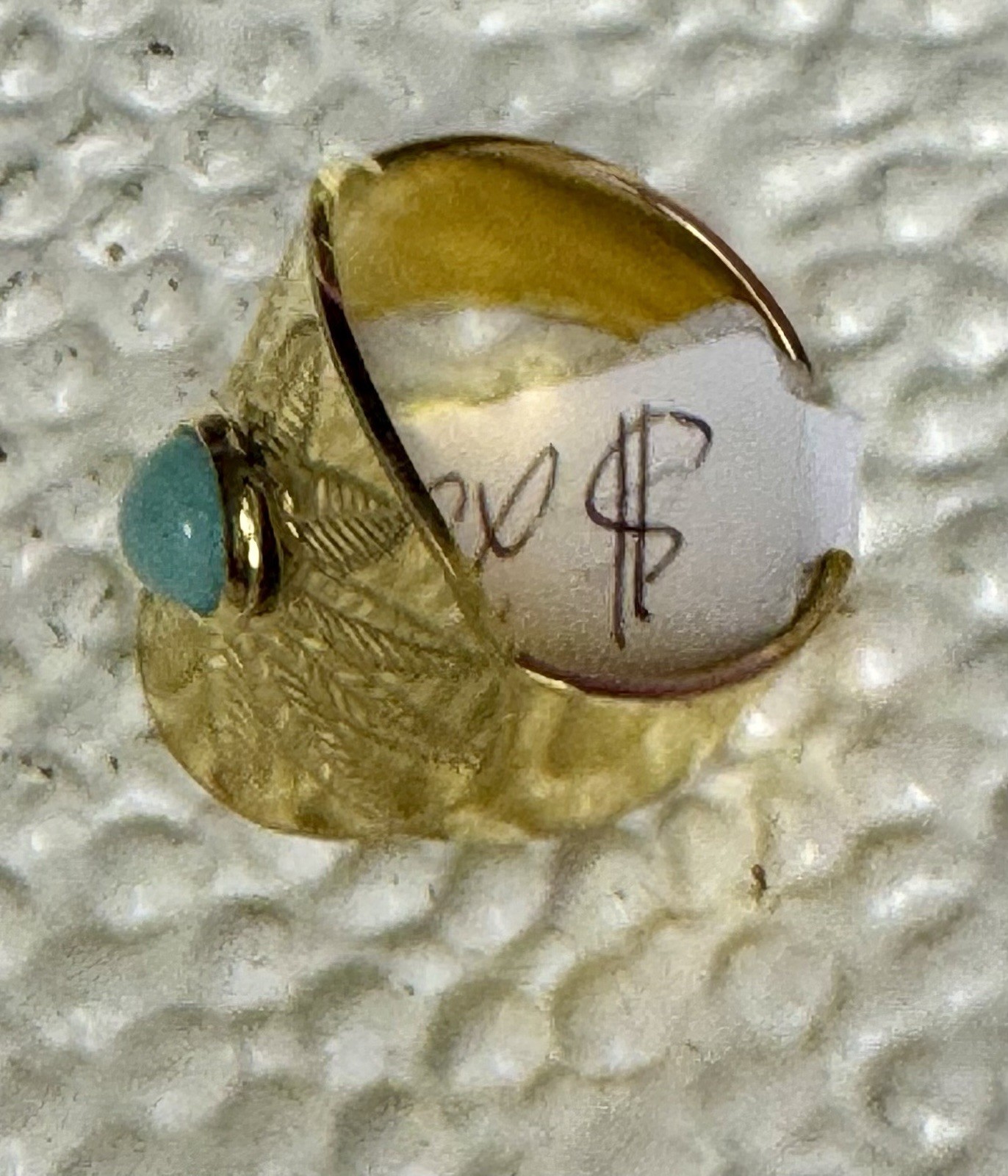 Plunder Turquoise And Gold Adjustable Ring New Without Tags
