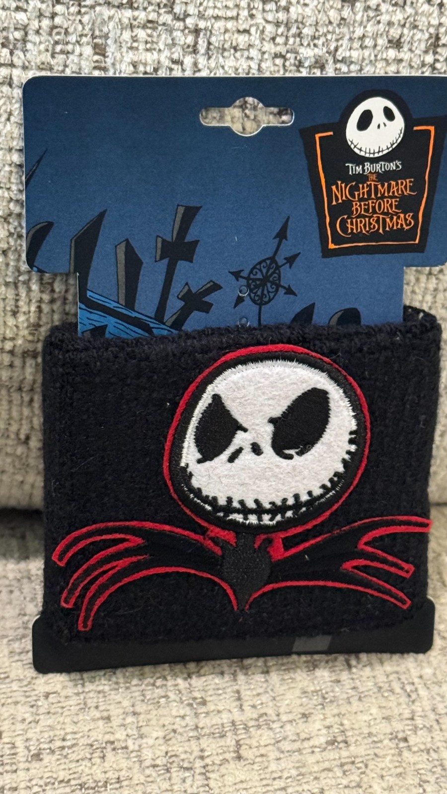 Nightmare Before Christmas TWO 2 Black Wristband Jack Skellington Sweatband
