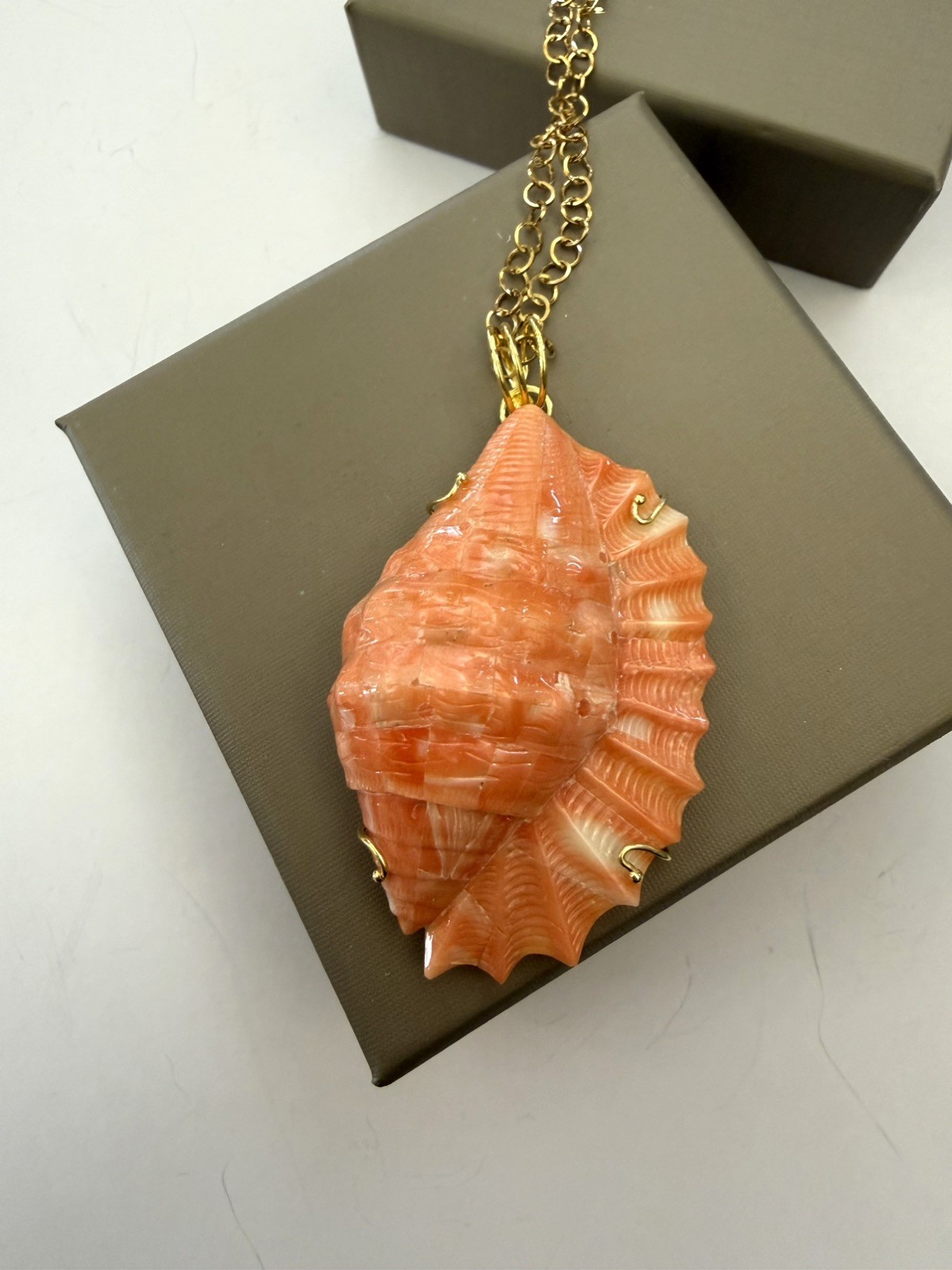 Cerasuolo Coral Pendant – Shell Shape – Crafts – 925 Silver